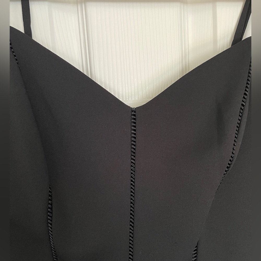 WHBM Sweetheart Jumpsuit Black Straight Leg Ankle Length Sz 10 NWT - Picture 5 of 14